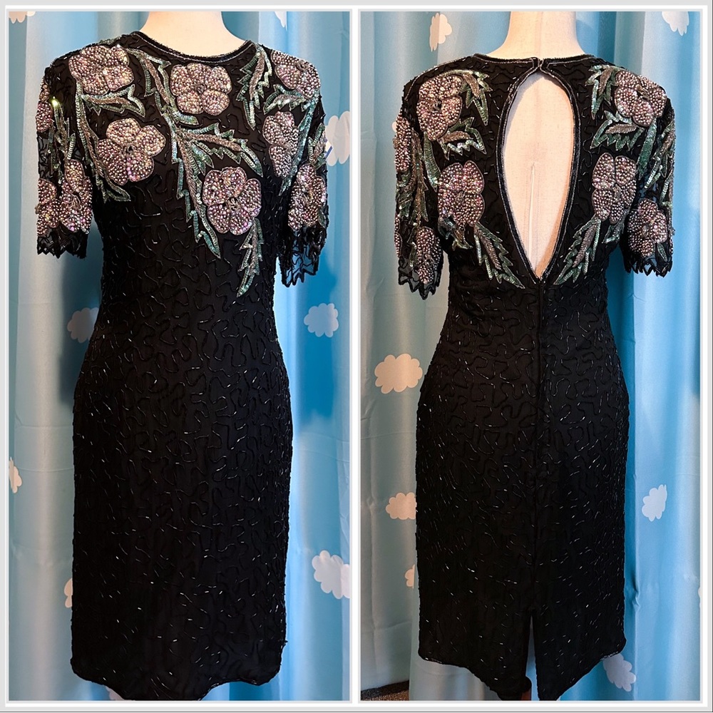Vintage silk beaded dress.